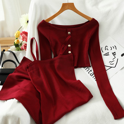 Γυναικείο σετ από δύο μέρη - φόρεμα και ζακέτα