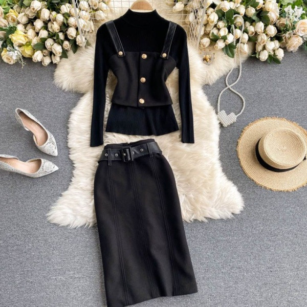 Naiste vabaaja komplekt vöö ja kõrge vöökohaga