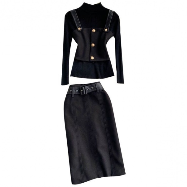 Naiste vabaaja komplekt vöö ja kõrge vöökohaga