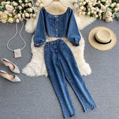 Naiste vabaaja kaheosaline teksakomplekt, sinine ja must