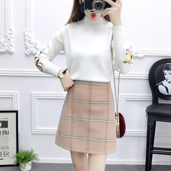 Naiste kaasaegne polokraega seeliku ja pluusi komplekt