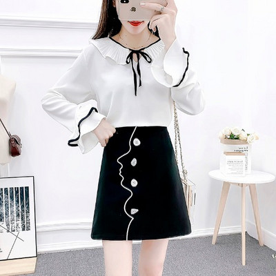 Νέο σετ μπλούζας με κορδόνια και φούστα