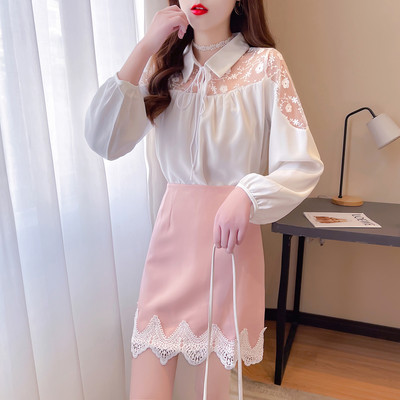 Νέο μοντέλο γυναικείο σετ με κοντή φούστα και πουκάμισο