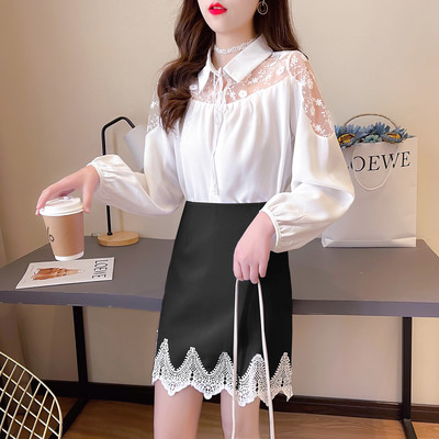 Νέο μοντέλο γυναικείο σετ με κοντή φούστα και πουκάμισο