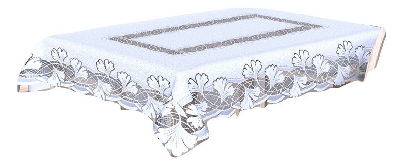 Покривка за маса дантела, правоъгълна, 130 x 180 см, Бял
