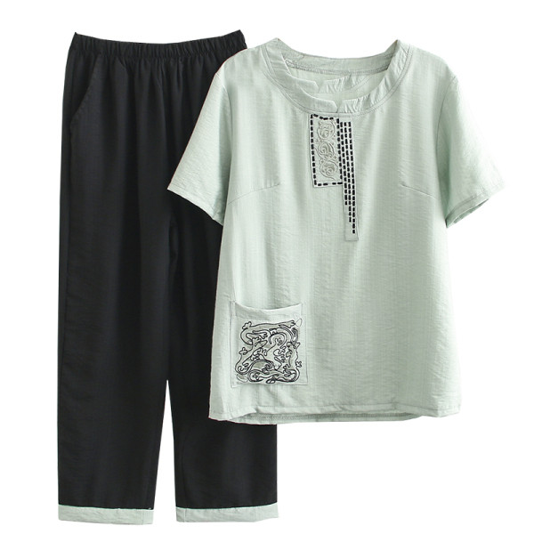 Naiste vabaaja komplekt tikandi ja taskuga