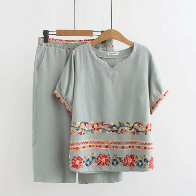 Γυναικείο καθημερινό σετ με κέντημα - μεγέθη έως 5XL