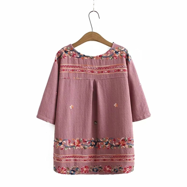 Дамски ежедневен комплект с бродерия до 5XL