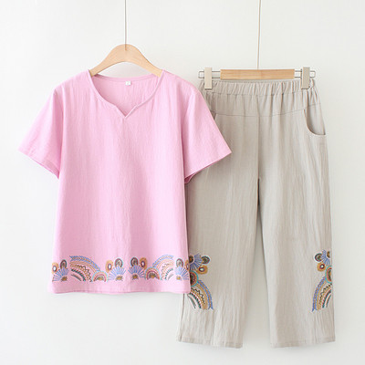 Γυναικείο casual σετ με κέντημα και τσέπες