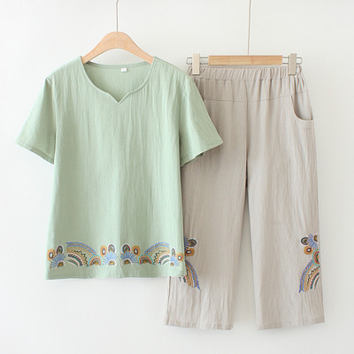 Γυναικείο casual σετ με κέντημα και τσέπες