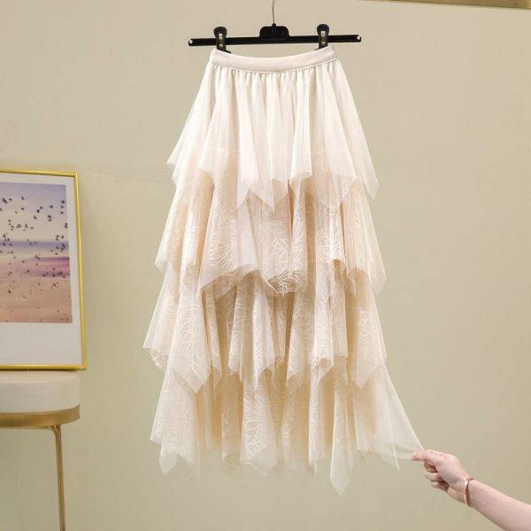 Moodne naiste pika seeliku komplekt pitsi ja särgiga