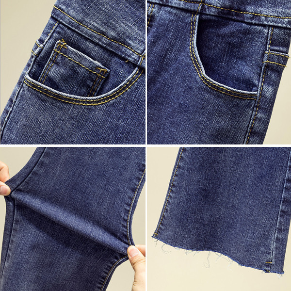 Moodne naiste komplekt kaheosalisest täppidega särgist ja teksadest