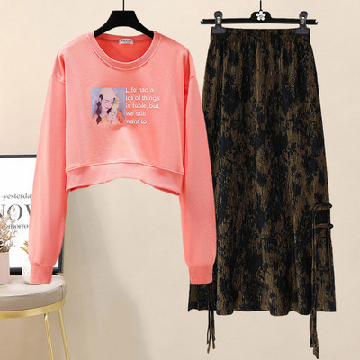 Naiste kõrge vöökohaga pluusi ja seeliku komplekt