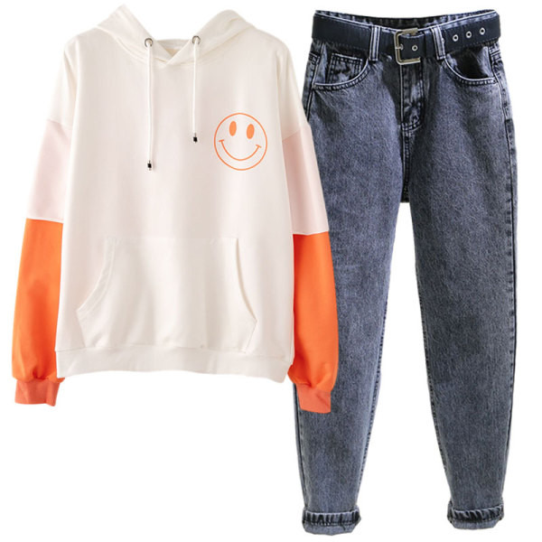 Σετ φούτερ και φαρδιά τζιν