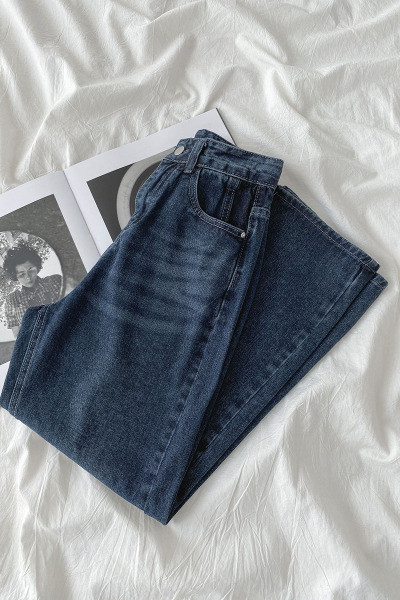 Дамски широки дънки с висока талия 