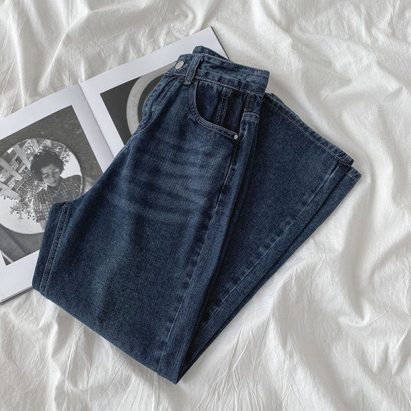 Дамски широки дънки с висока талия 