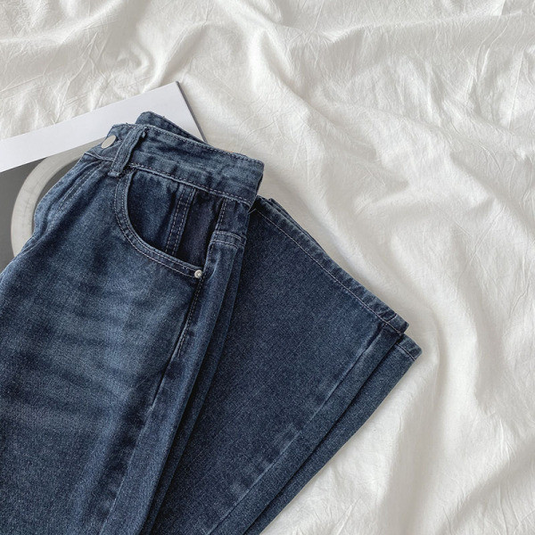 Дамски широки дънки с висока талия 