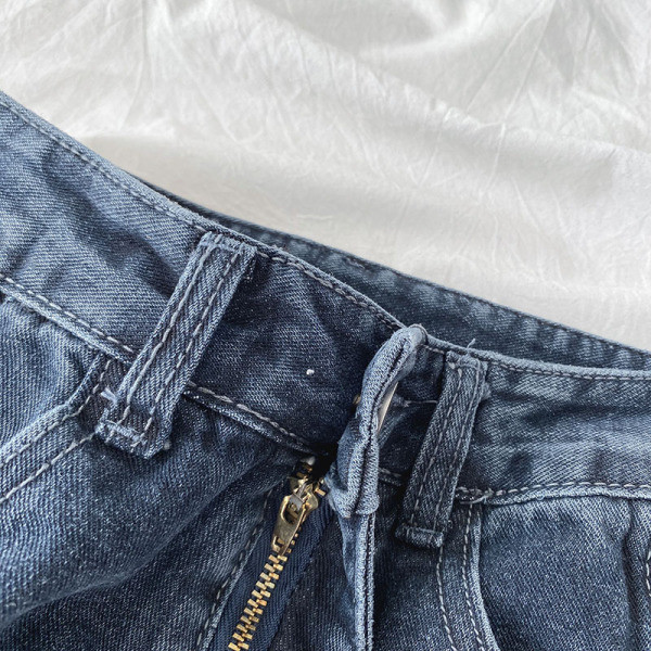 Дамски широки дънки с висока талия 