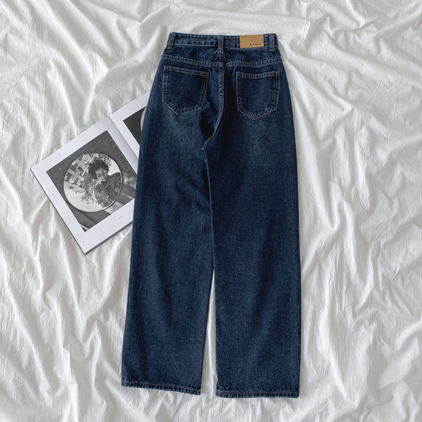 Дамски широки дънки с висока талия 