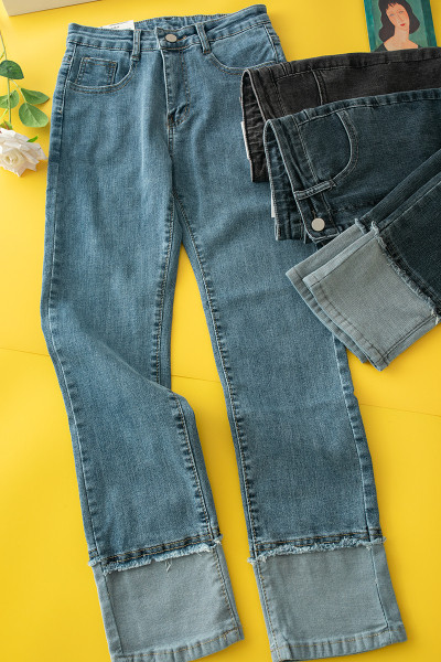 Kõrge vöökohaga vabaaja naiste teksad