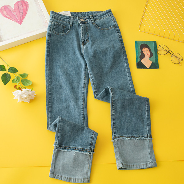 Kõrge vöökohaga vabaaja naiste teksad