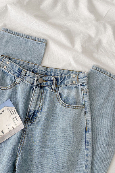 Γυναικεία φαρδιά τζιν με ψηλή μέση