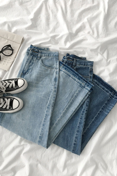 Naiste kõrge vöökohaga Charlestoni teksad