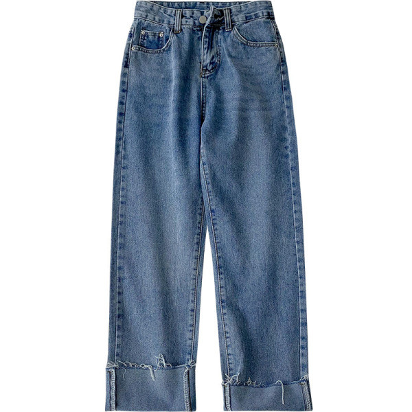 Μοντέρνα γυναικεία τζιν με ψηλή μέση