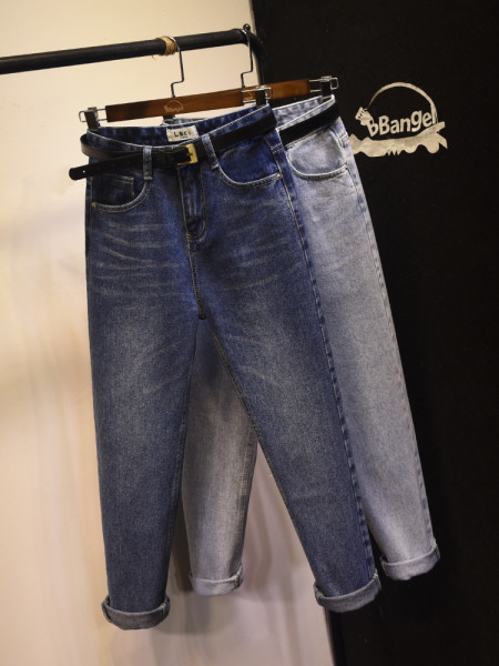 Uus kõrge vöökohaga elastsete naiste teksade mudel