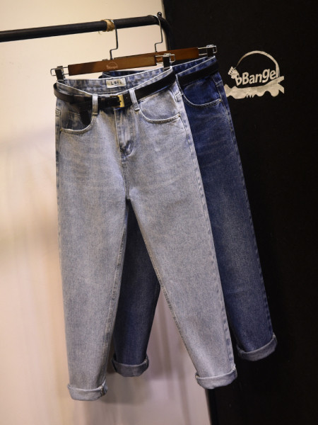 Uus kõrge vöökohaga elastsete naiste teksade mudel