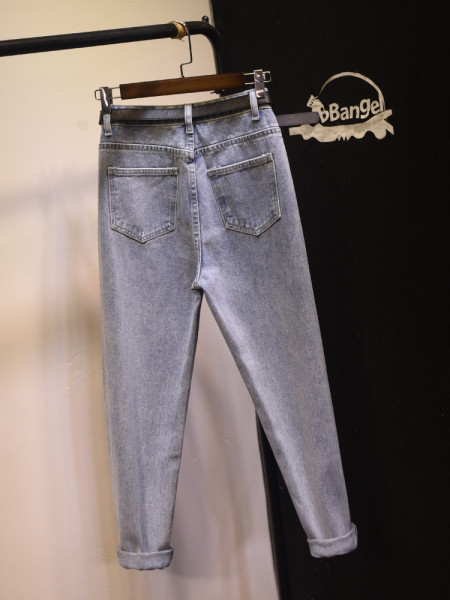 Uus kõrge vöökohaga elastsete naiste teksade mudel