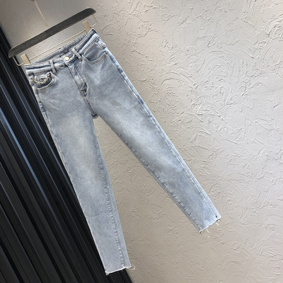 Casual μακρυά τζιν με τσέπες και ψηλή μέση