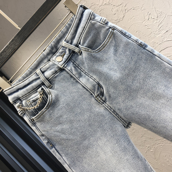 Casual μακρυά τζιν με τσέπες και ψηλή μέση