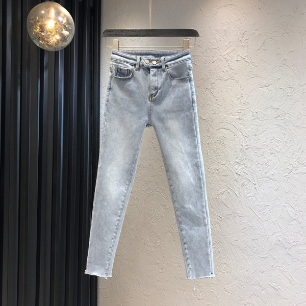 Γυναικείο τζιν casual μοντέλο με τσέπες σε μπλε χρώμα