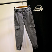 Casual γυναικεία τζιν με πλαϊνές τσέπες