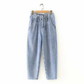 Casual τζιν με ψηλή μέση - φαρδύ μοντέλο