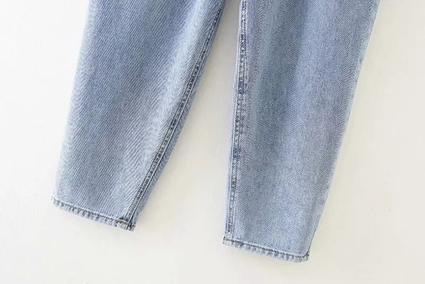 Casual τζιν με ψηλή μέση - φαρδύ μοντέλο