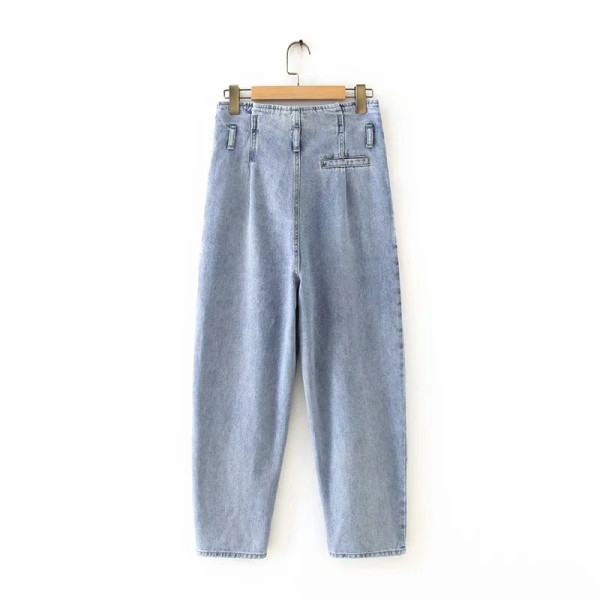 Casual τζιν με ψηλή μέση - φαρδύ μοντέλο