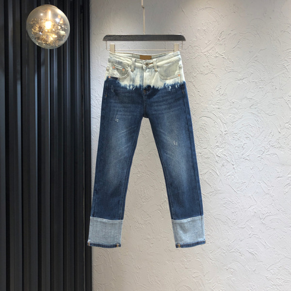 Naiste vabaaja teksad tasku ja kõrge vöökohaga - sillerdavad värvid