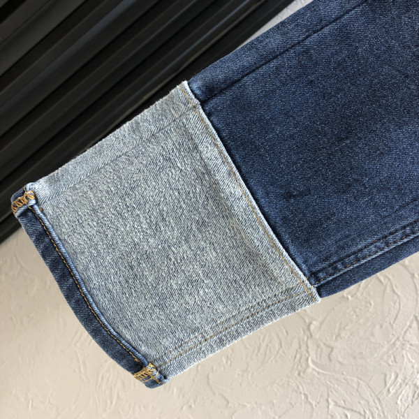 Naiste vabaaja teksad tasku ja kõrge vöökohaga - sillerdavad värvid