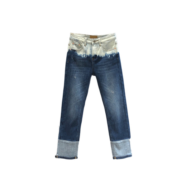 Naiste vabaaja teksad tasku ja kõrge vöökohaga - sillerdavad värvid