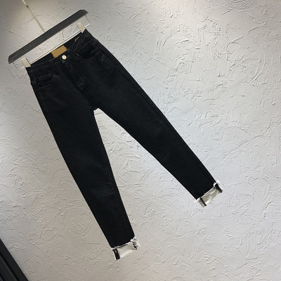 Стилни дамски дънки с висока талия и джобове