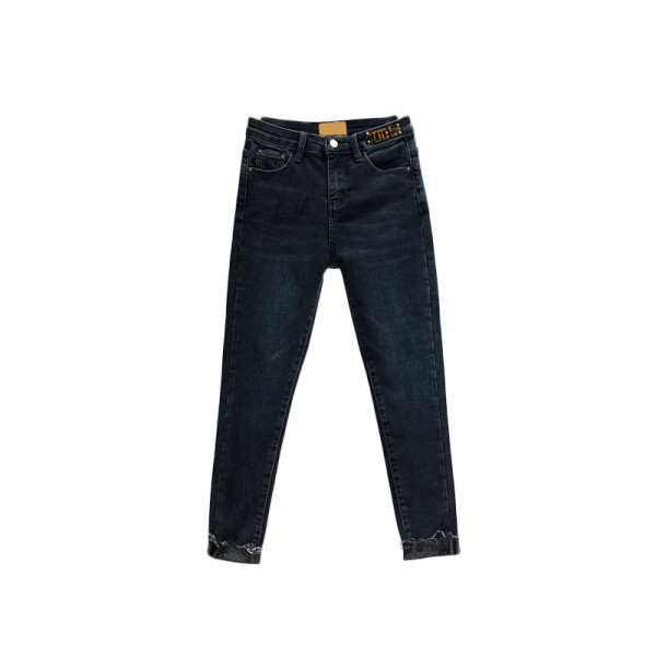 Κλασικό μοντέλο γυναικεία τζιν με τσέπες και ψηλή μέση σε μπλε χρώμα