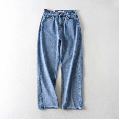 Casual φαρδιά τζιν με κουμπιά στη μέση