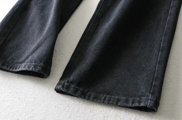 Casual φαρδιά τζιν με κουμπιά στη μέση