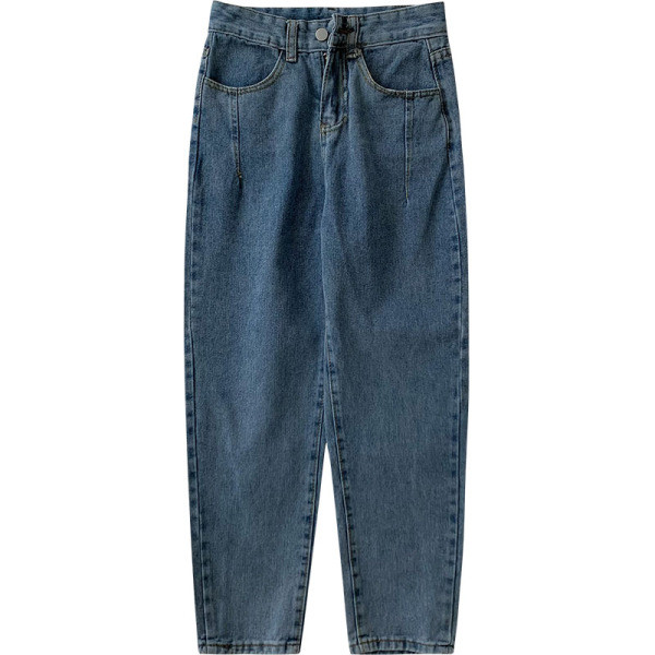 Naiste teksapükste lai taskutega mudel