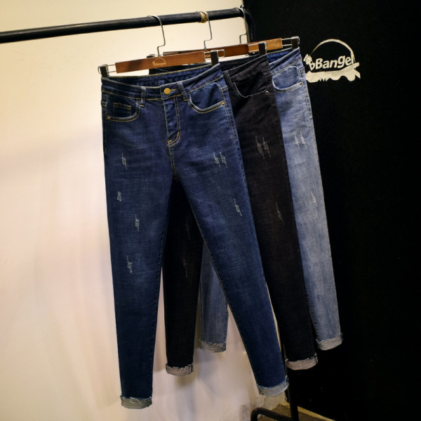 Rebenenud motiividega naiste teksapükste uus mudel - kõrge vöökoht