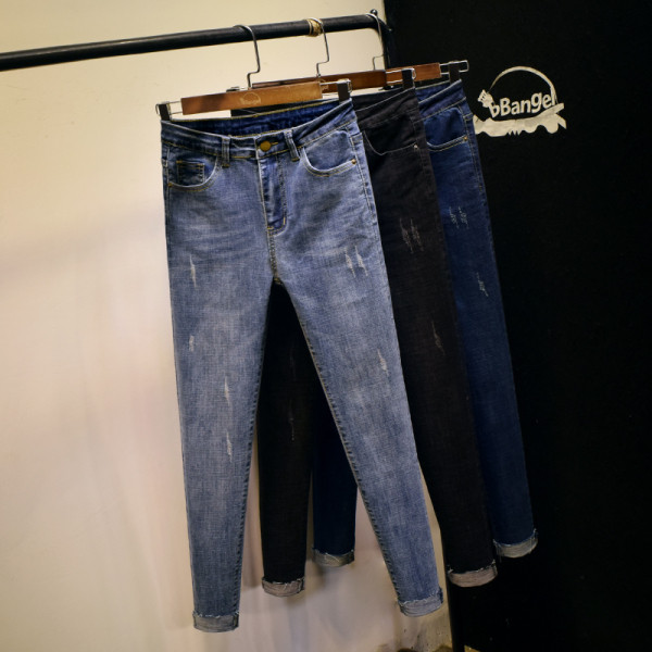 Rebenenud motiividega naiste teksapükste uus mudel - kõrge vöökoht