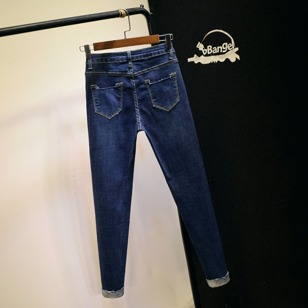 Rebenenud motiividega naiste teksapükste uus mudel - kõrge vöökoht