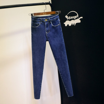 Γυναικεία τζιν με υψηλή μέση λεπτό μοντέλο σε μπλε, γκρι και μαύρο  χρώμα